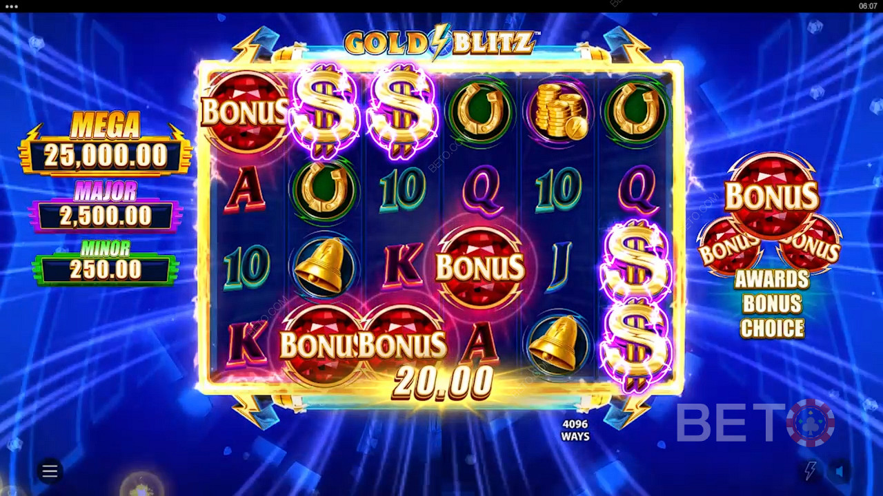 3+ Scatters unlock Free Spins or Gold Blitz bonus for a ripper payout