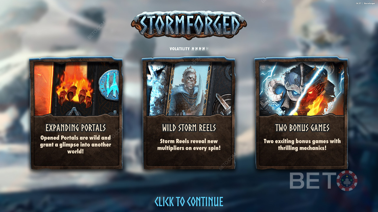 Crack into Expanding Portals, Wild Storm Reels, and more in the Stormforged pokie