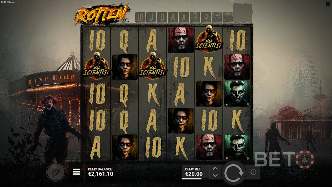 3 Crazy Lab Coat symbols trigger Bonkers Boffin Free Spins