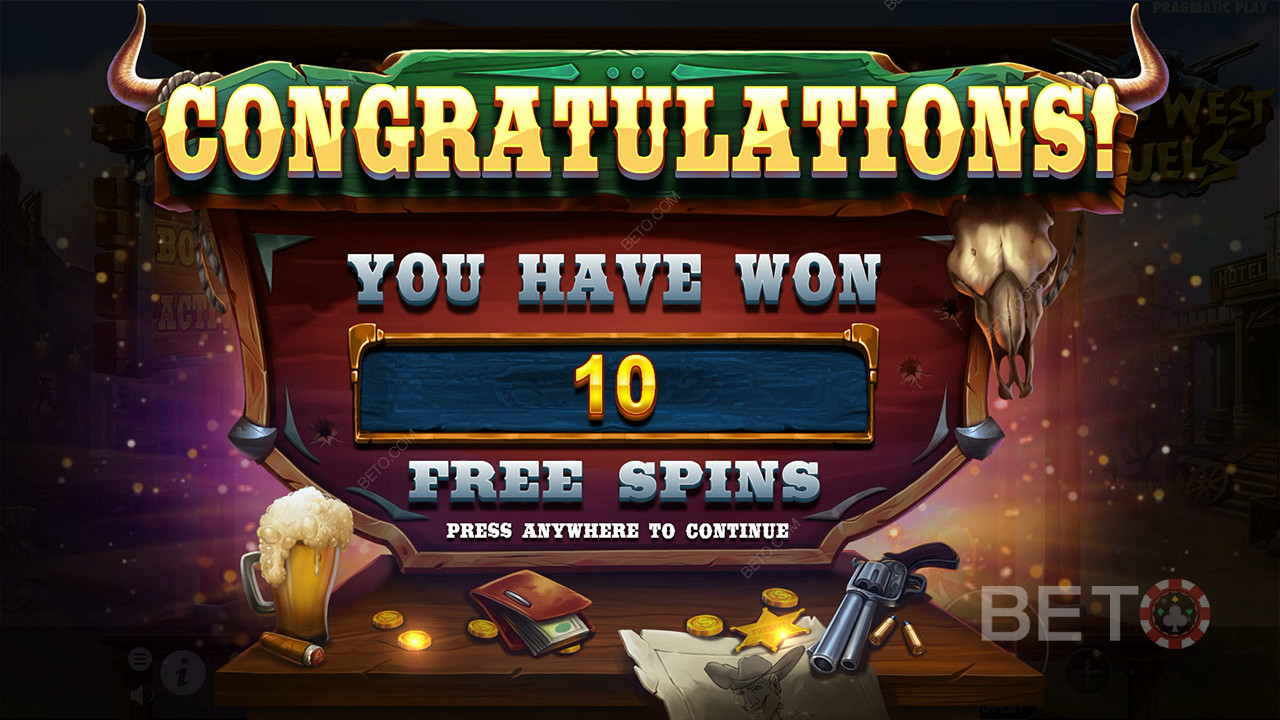 Snag 10 Free Spins with 3 or more Scatters