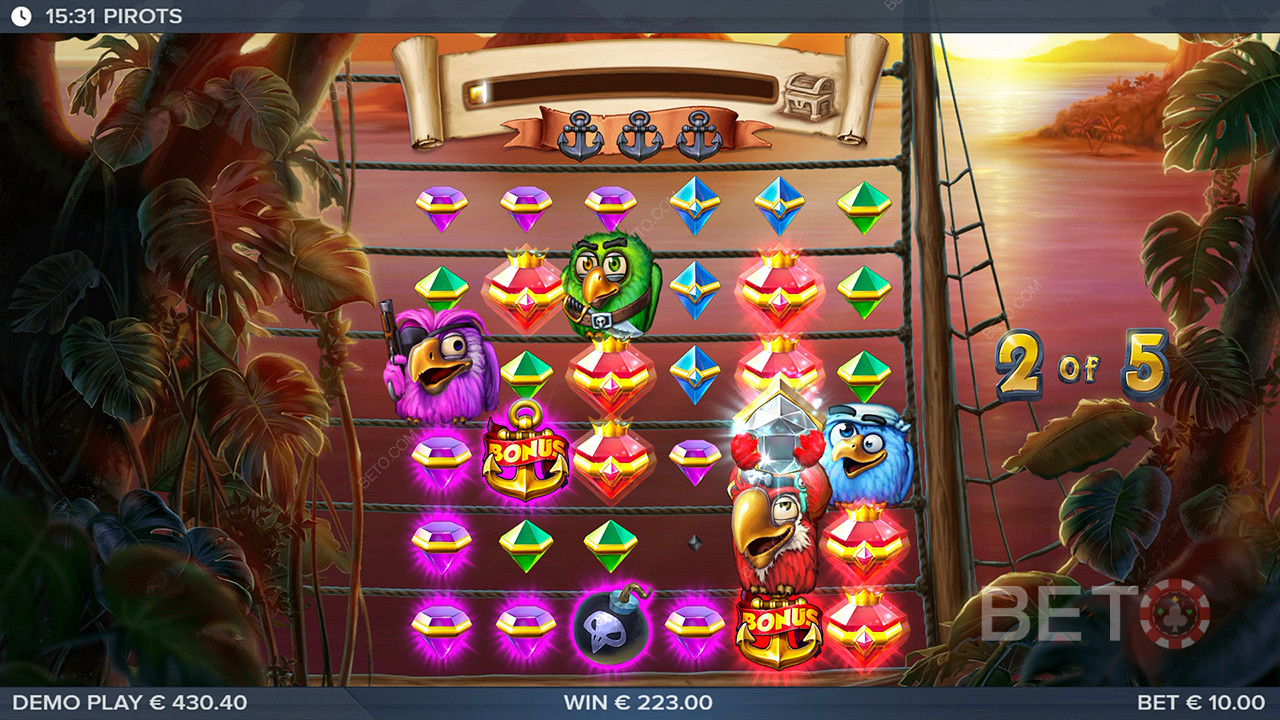 Bonus rounds unleash the riches in Pirots pokies