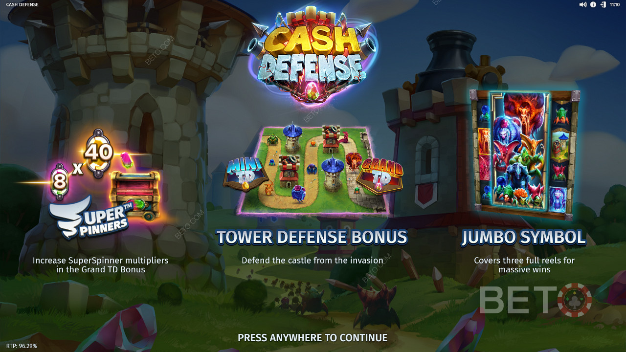 Win 20,000x Your Bet in the Cash Defense Pokie Machine!