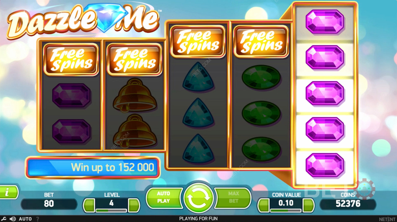 Score Free Spins by Nabbing 3+ Bonus Symbols in Dazzle Me Pokie