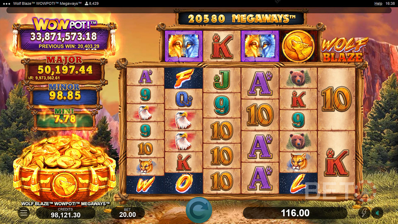 Wolf Blaze WOWPOT! Megaways Free Play