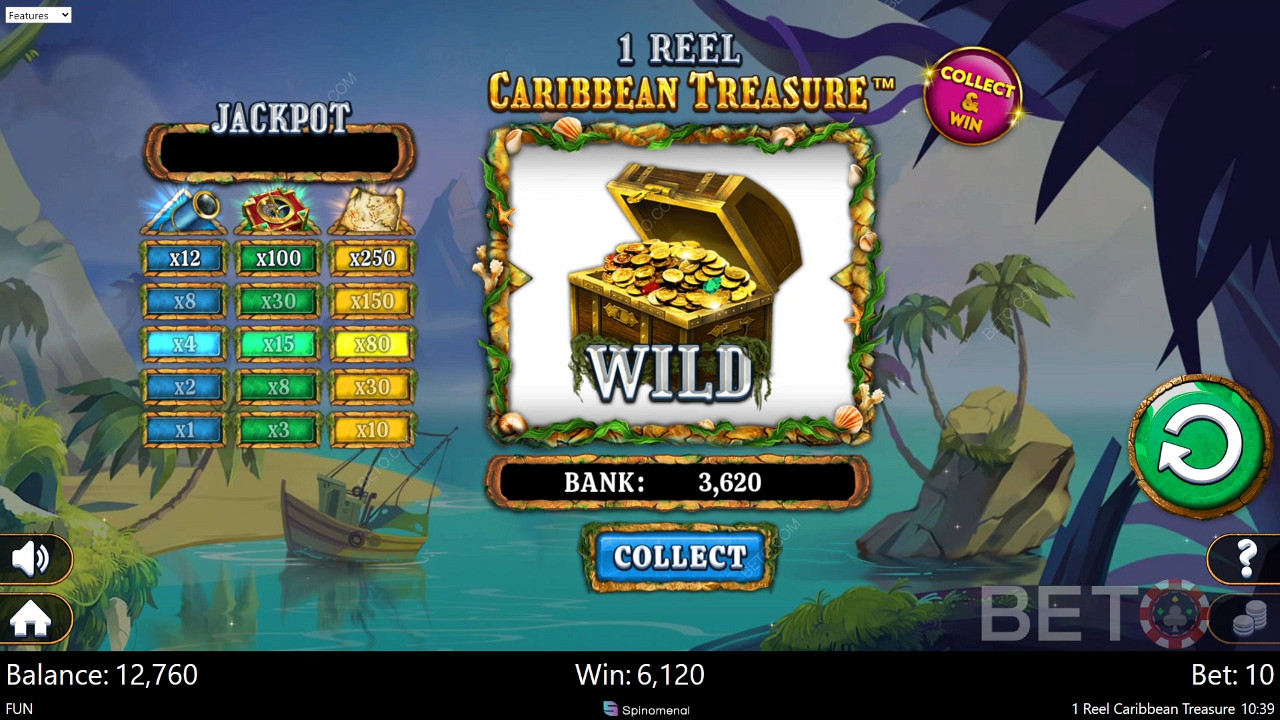 1 Reel Caribbean Treasure Free Play