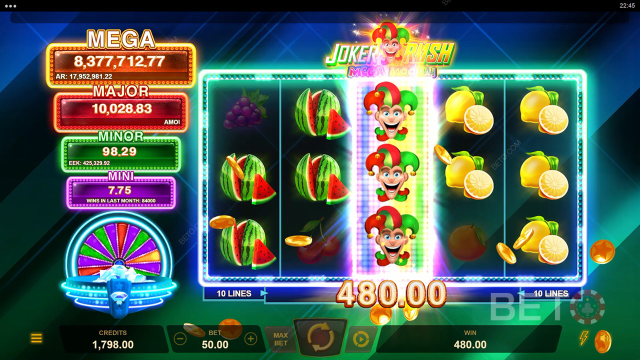 Joker Rush Mega Moolah Review by BETO Pokies