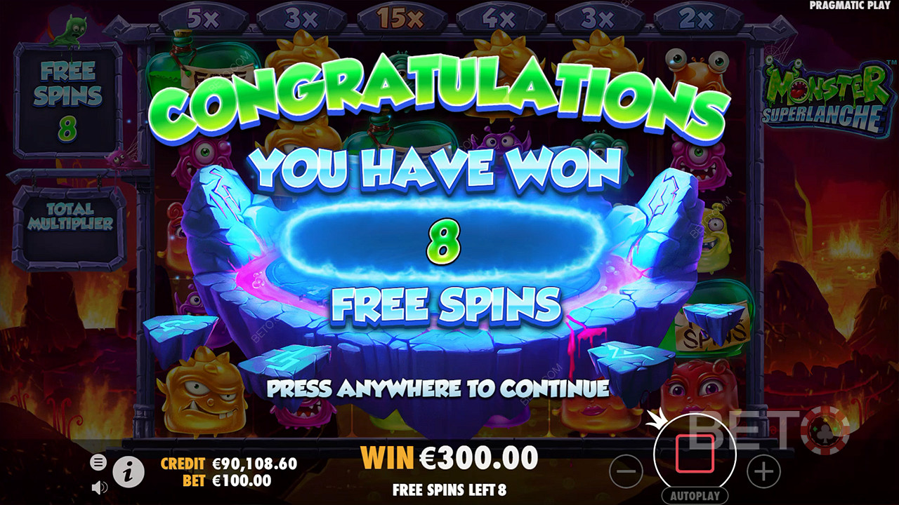 Score 5,000x Your Wager in Monster Superlanche Pokie!