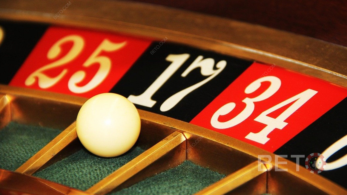 Up-close snap of real pro roulette game glass balls in action