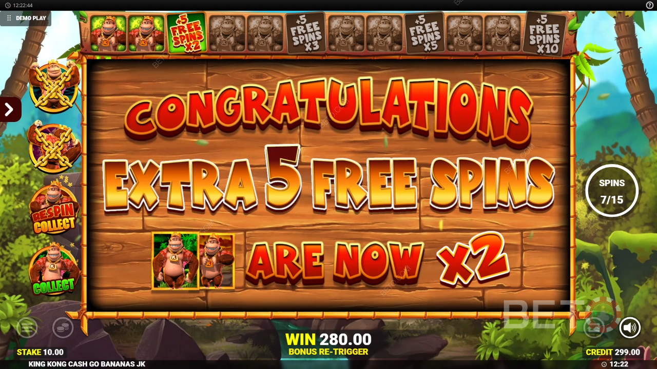 Win 50,000x Your Bet in the King Kong Cash Go Bananas Pokie Machine!