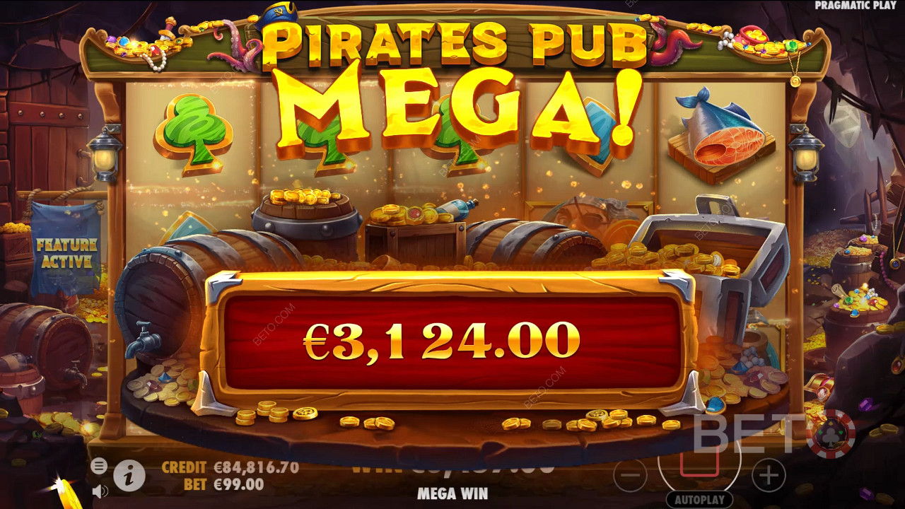 Plunder 5,000x Your Wager in the Pirates Pub Pokie!