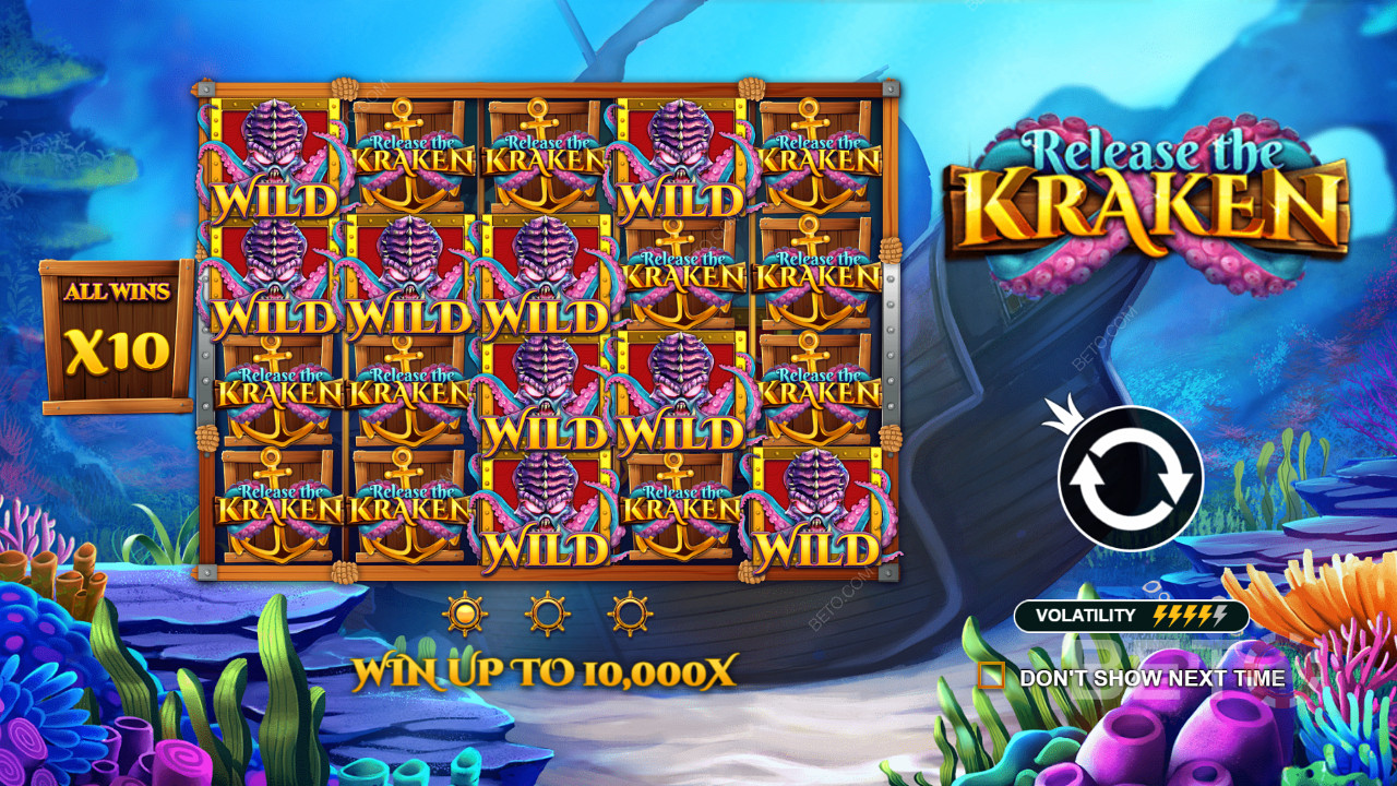 Snag up to 10,000x your wager with Roaming Wilds and a Progressive Win Multiplier