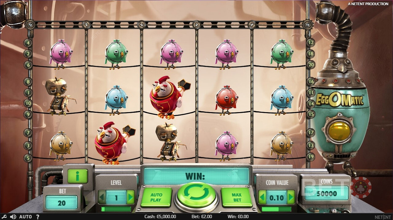Sleek Symbols in EggOMatic Pokie Game