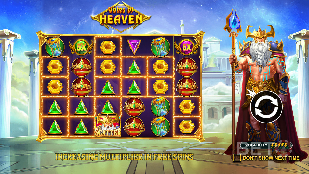 Scatter Wins feature offers ripper payouts in Gates of Heaven pokie