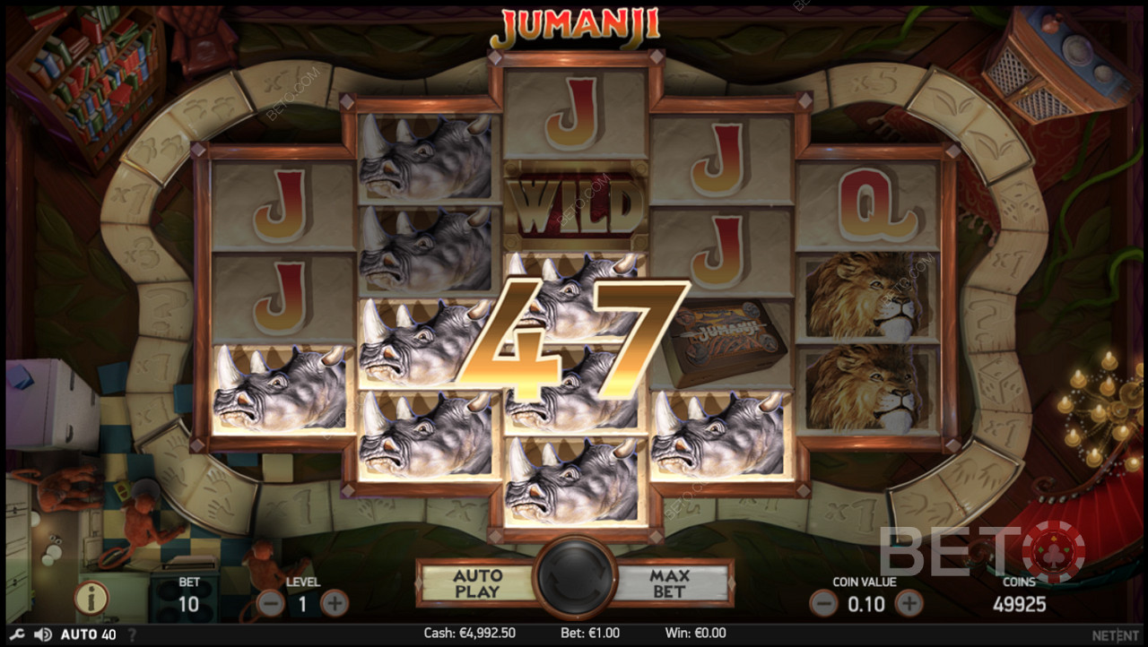 Score big on the Jumanji pokie machine