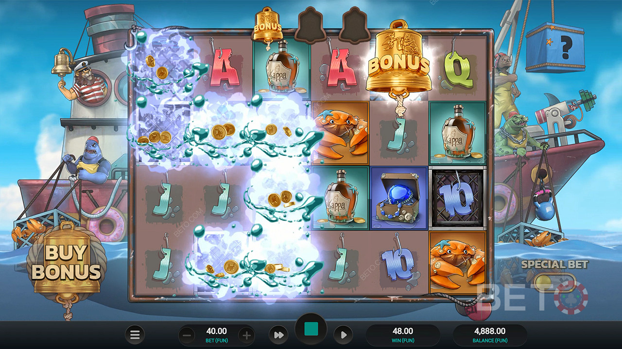 Score multiple bonus symbols in cascades to unlock Free Spins bonanza