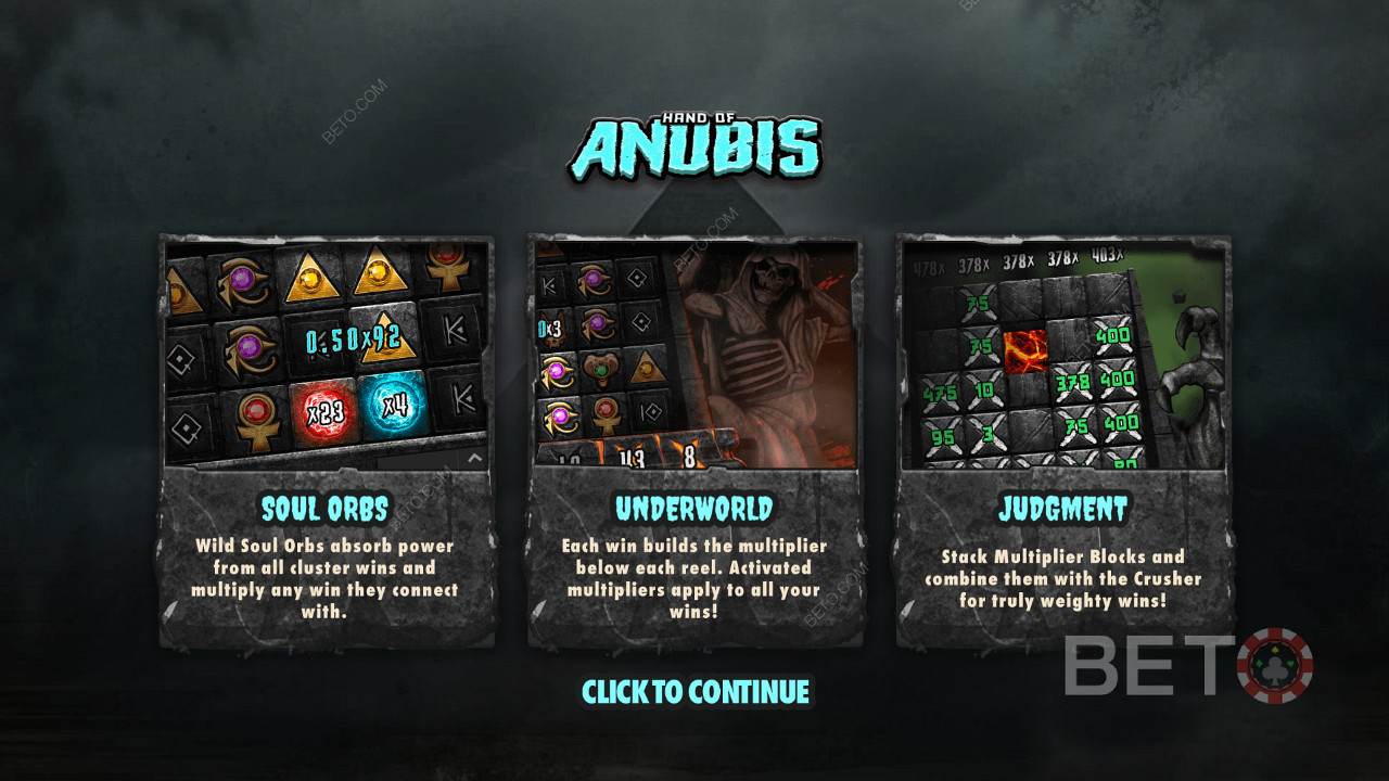Dive into 3 ripper features in the Hand of Anubis online pokie