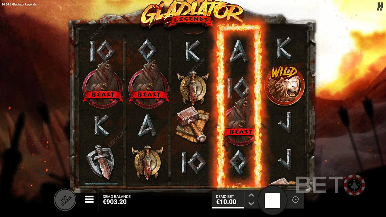 Score 3 Beast Scatters to unleash the slot