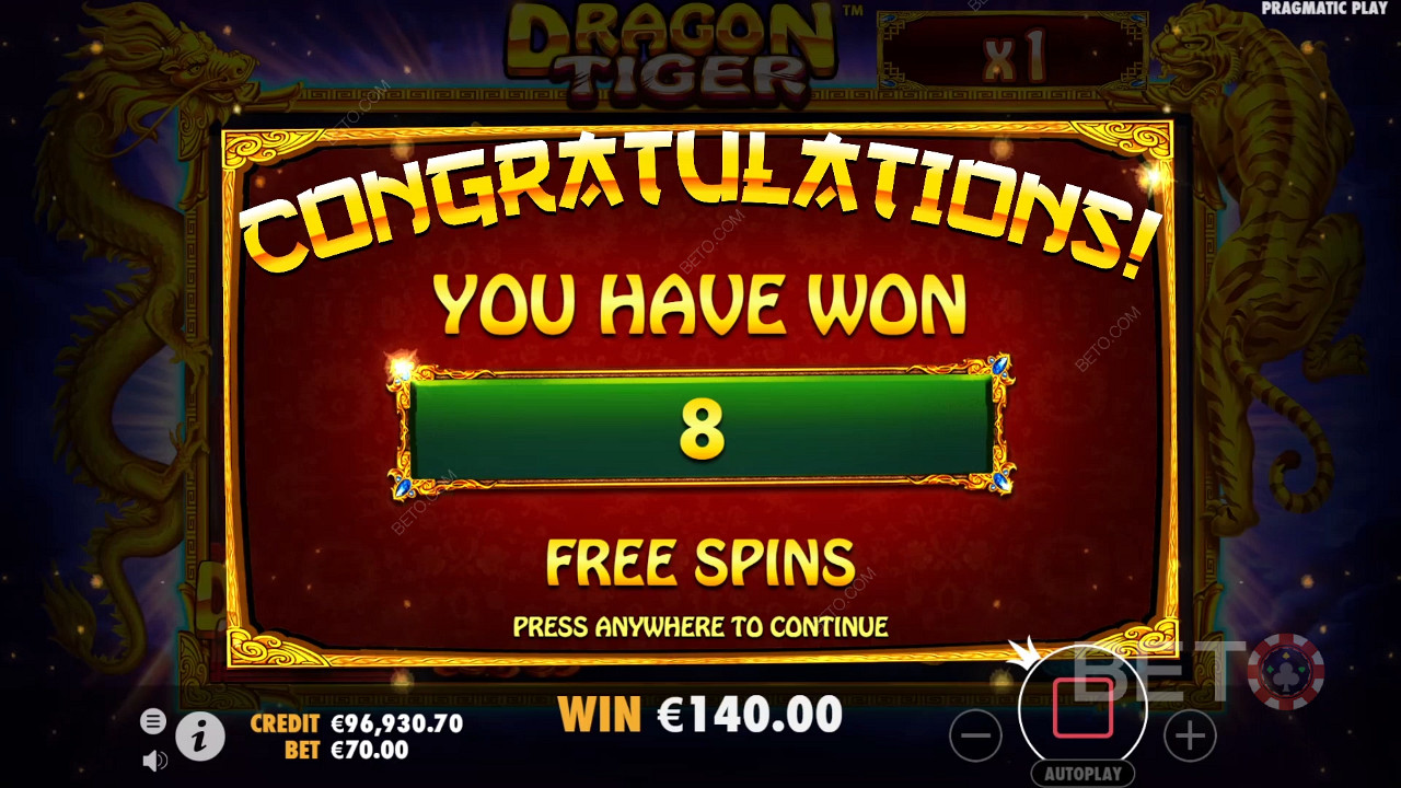 Score 8 Free Spins with 3 bonus symbols, mate