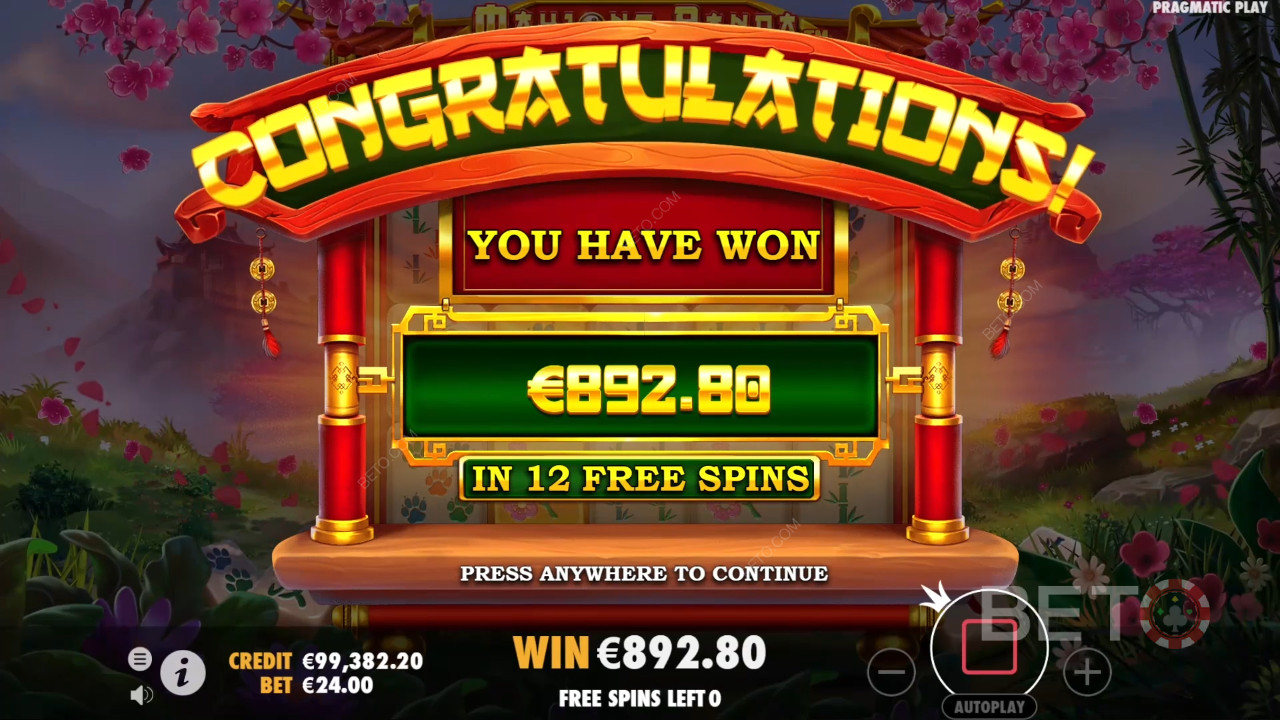 Score 5,000x Your Wager in the Mahjong Panda Pokie Game!
