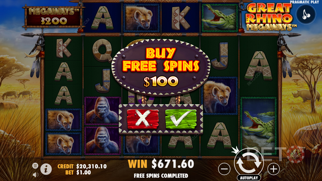 Nab Free Spins in Great Rhino Megaways Pokie Game