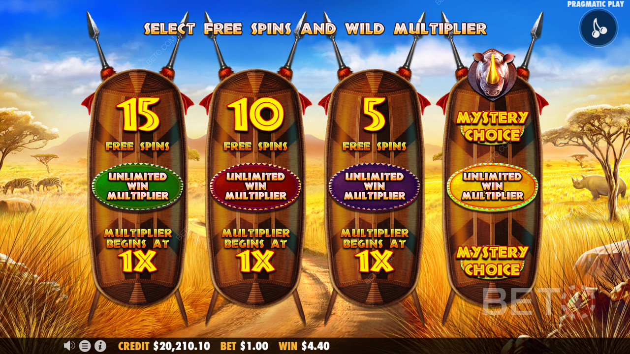 Pick Your Path: Free Spin Choices in Great Rhino Megaways Pokie