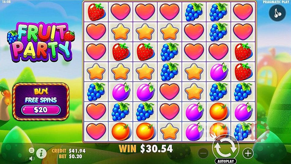 No-frills pokie design of Fruit Party