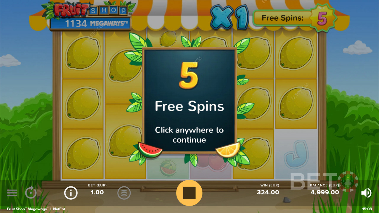 Scoring Free Spins in Fruit Shop Megaways