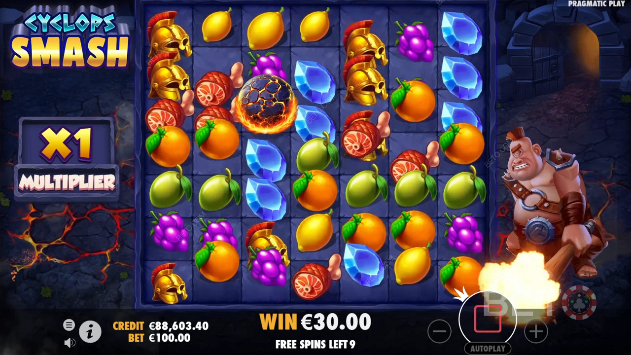 The Smash bonus can trigger randomly to keep your winning run going