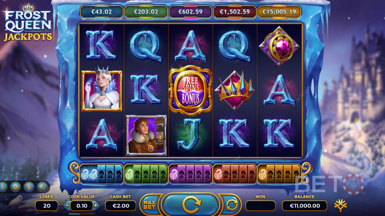 Chill out with 5 reels in Frost Queen Jackpots