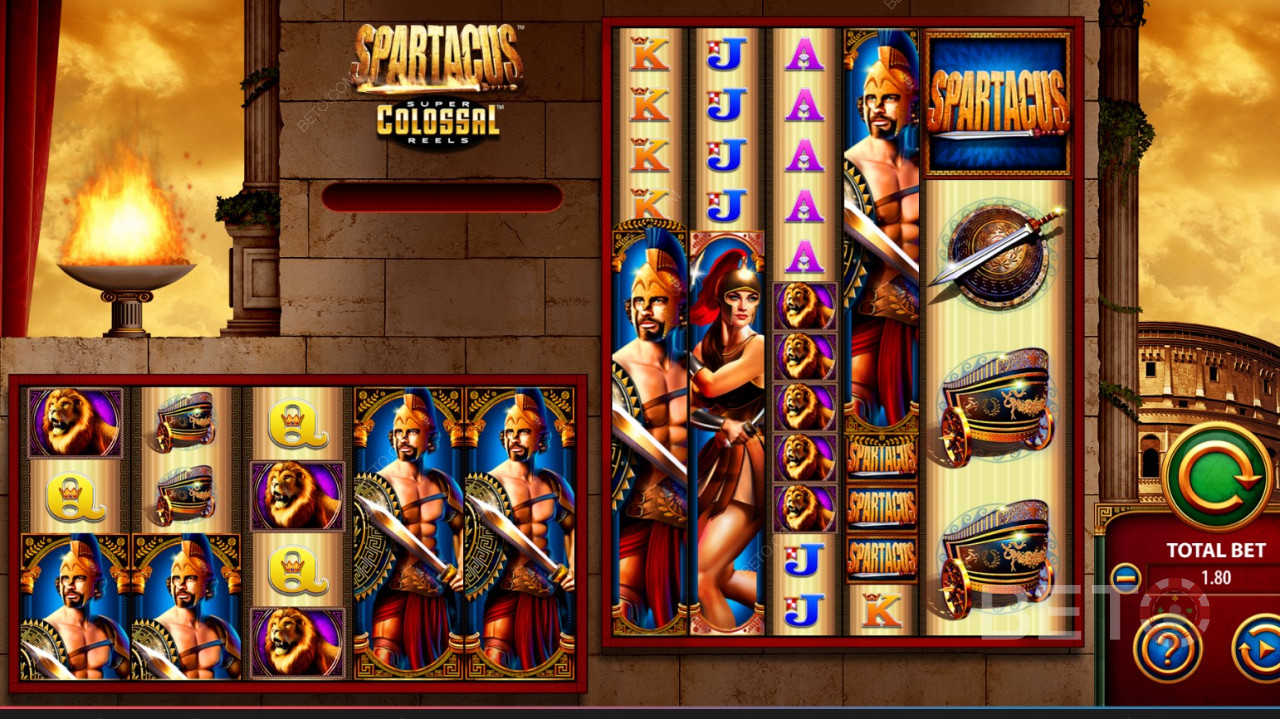 WMS (Williams Interactive) - Spartacus Super Colossal Reels - Take on the Roman Empire in this epic pokie
