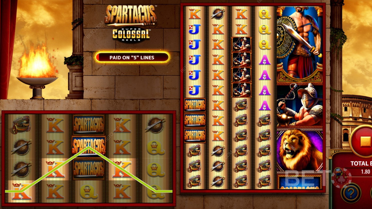 Score Big with Spartacus Wild in Spartacus Super Colossal Reels