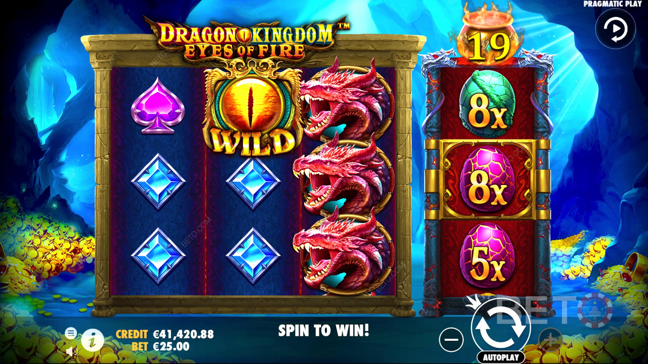 Ripper bonus feature in Dragon Kingdom: Eyes of Fire Online Pokie