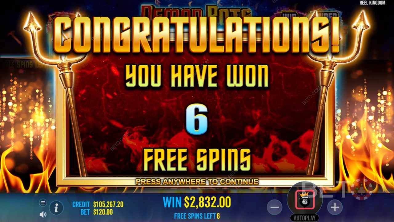 Score 6,000x Your Wager in Demon Pots Pokie Online!