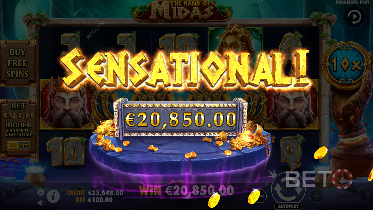 Ripper wins in the Hand of Midas Online Pokie