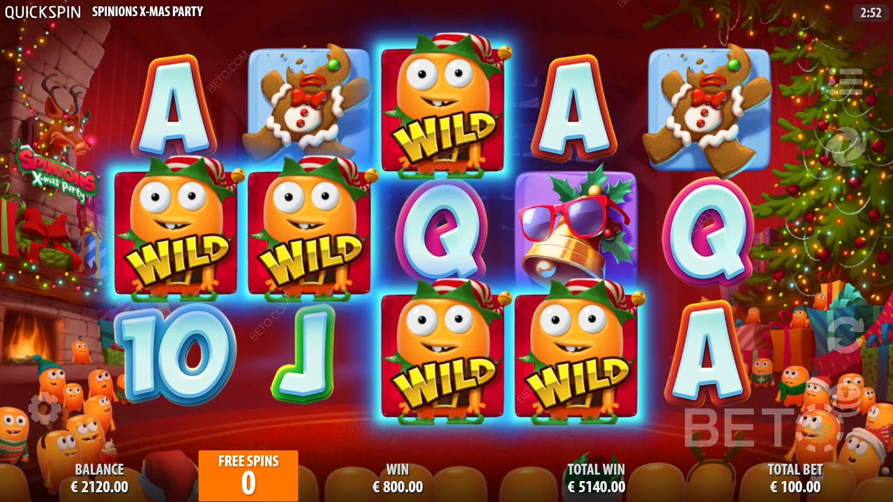 Sticky Wilds and ripper payouts team up in the Spinions Xmas Party online pokie