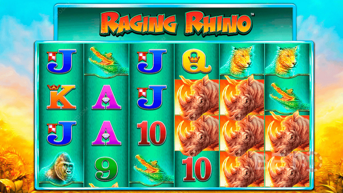 Raging Rhino from Williams Interactive (WMS) - offers up to 46,656 ways to win!