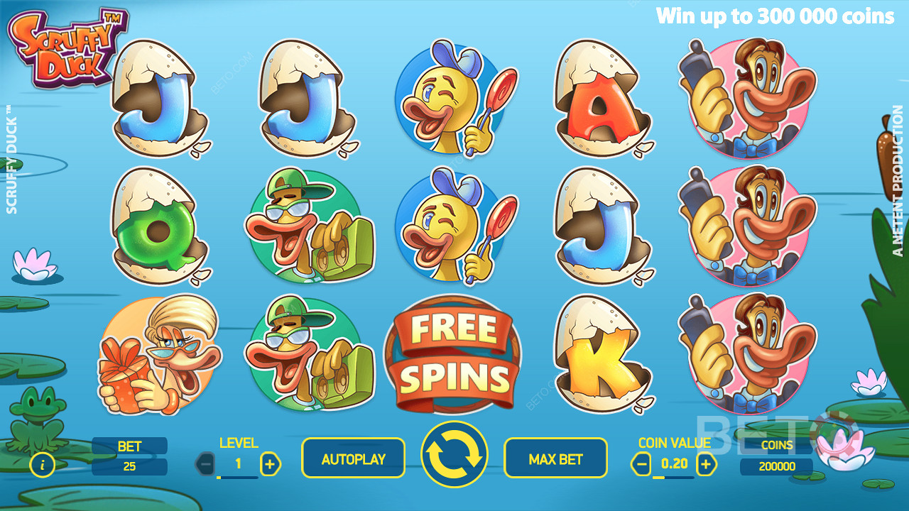 Scruffy Duck serves up 5 unique free spin bonuses