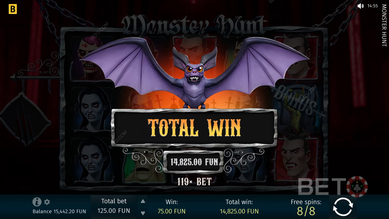 Bag 1,299x Your Wager in the Monster Hunt Pokie!