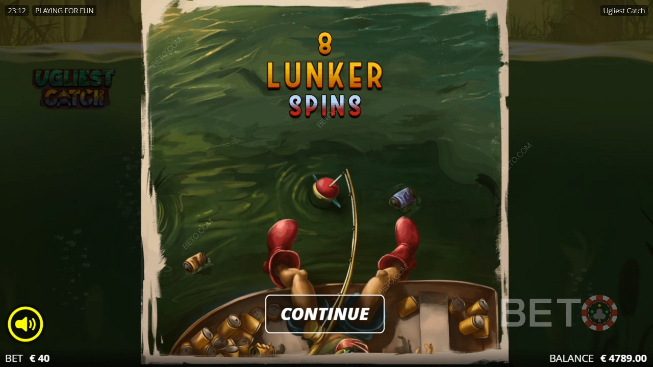 Snag 8 Lunker Spins for 94 times your wager, mate