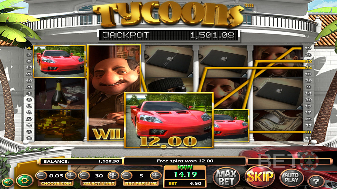 The Wild Reel amps up Free Spins thrills in the Tycoons pokie game