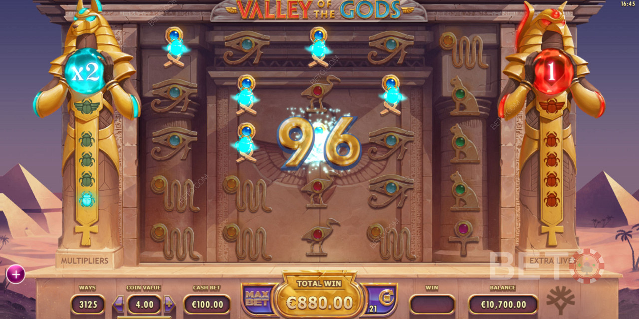 Ripper payouts in Valley Of The Gods pokie