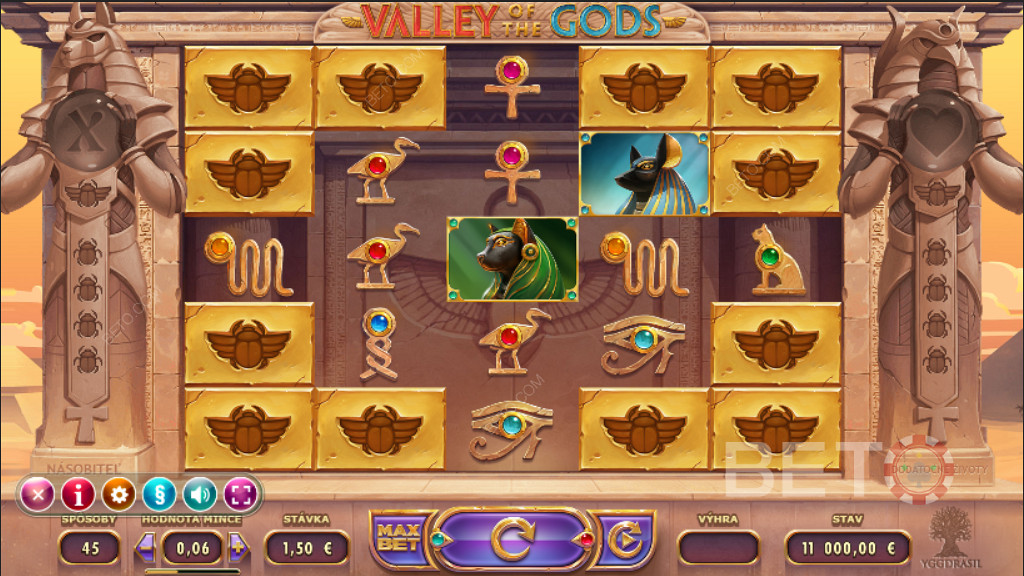 Stunning Aussie icons in Valley Of The Gods pokie game