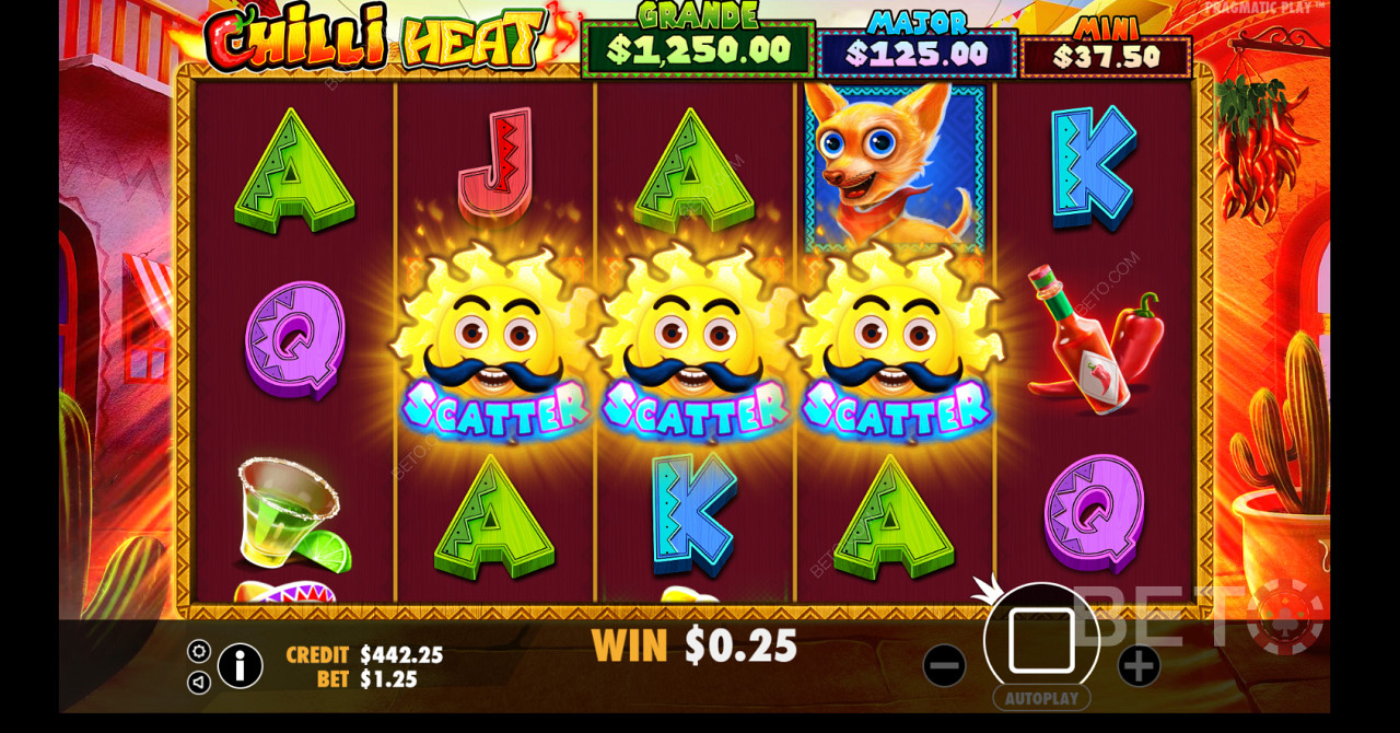 Spot the three ripper Jackpots with their prizes up top, mate