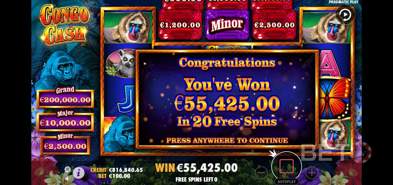 Scoring Bonus Rounds in Congo Cash
