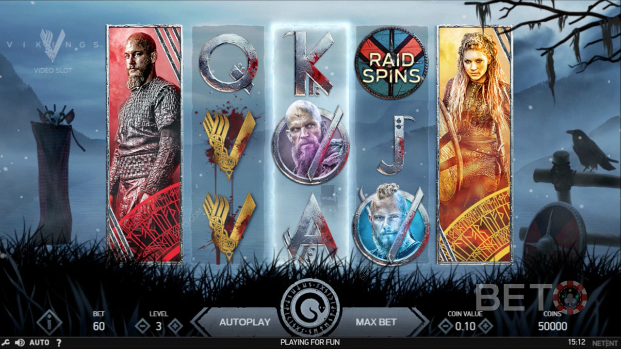 Fully Stacked Viking Icons in Vikings Online Pokie