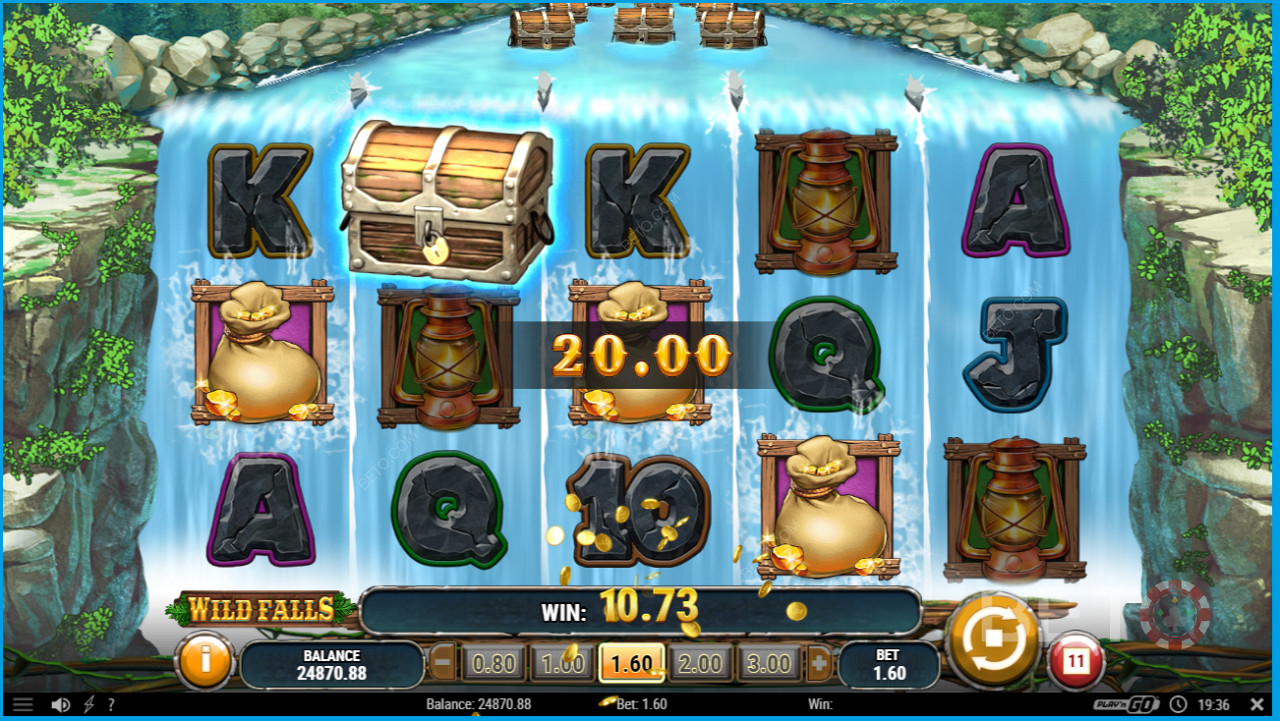 Score big on Wild Falls pokie machine