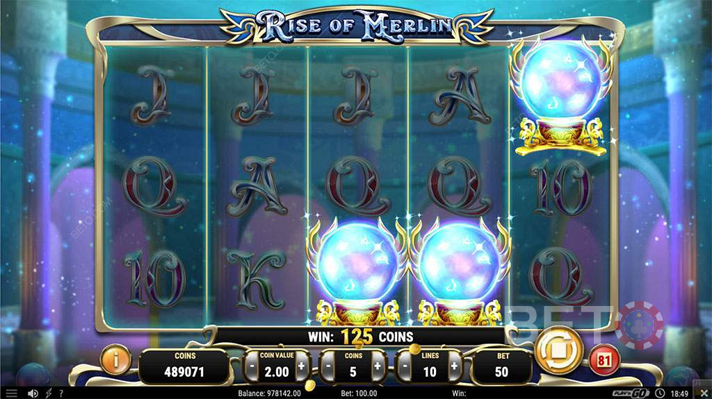 Three Scatters/Wilds in Rise of Merlin