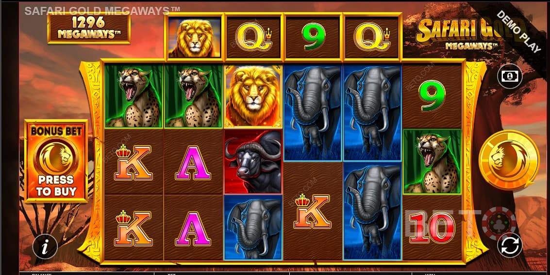Safari Gold Megaways - explore the African savanna and unlock up to 117,649 winning combos!