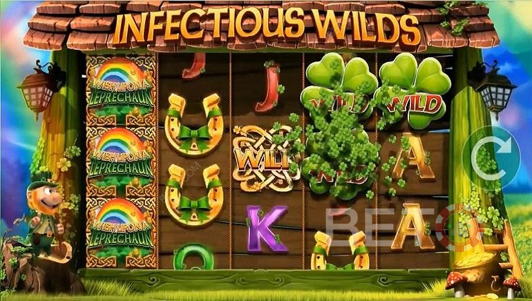 Contagious Wilds in Wish Upon a Leprechaun Megaways Pokie Game