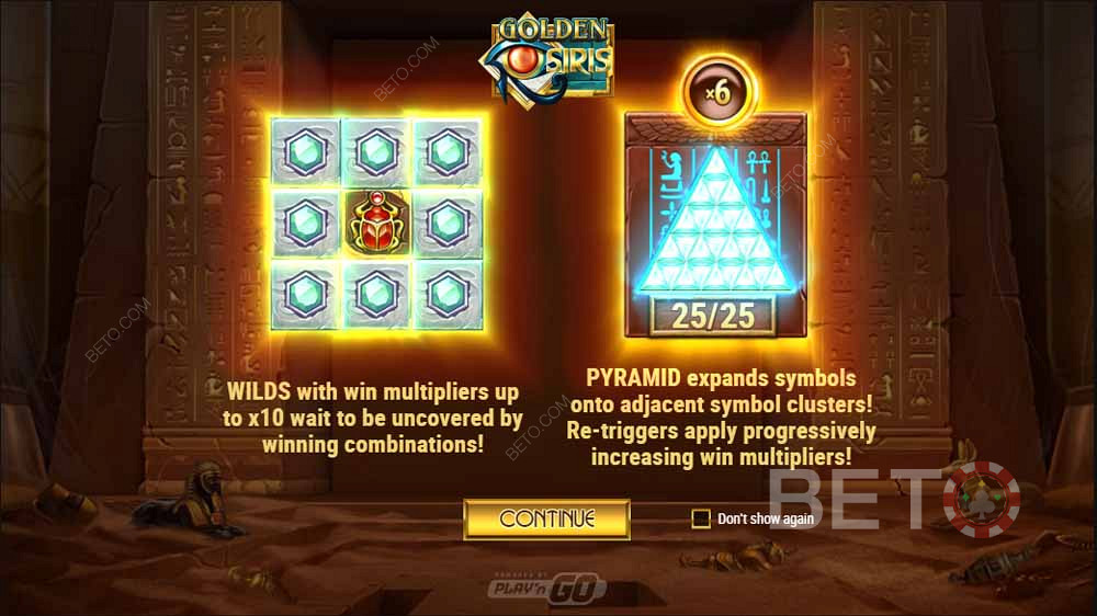 Pyramid Power Bonus in Golden Osiris Pokie